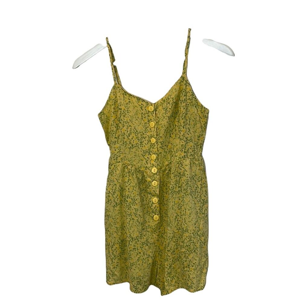 Urban Outfitters Poppy Sweetheart Button-down romper yellow Preowned